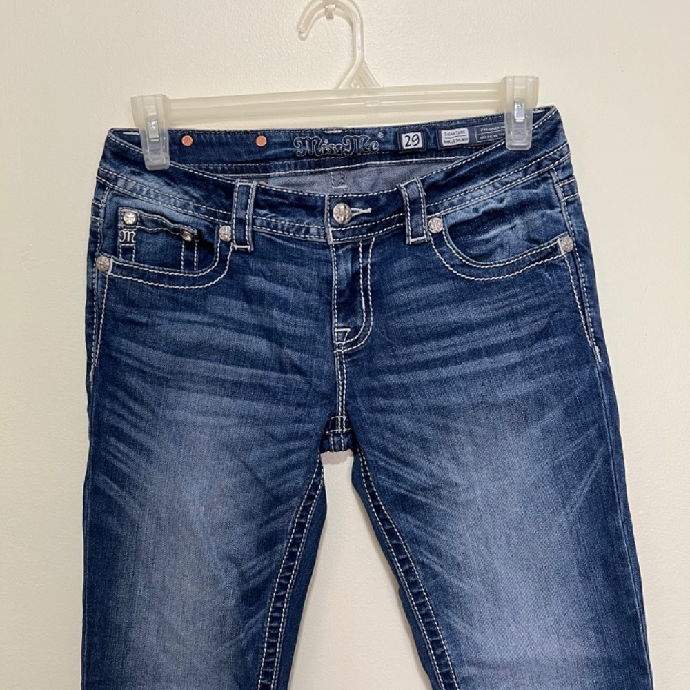 Miss Me Blue Denim Ankle Skinny Jeans Size 29 Style JP8715AK - Picture 3 of 12